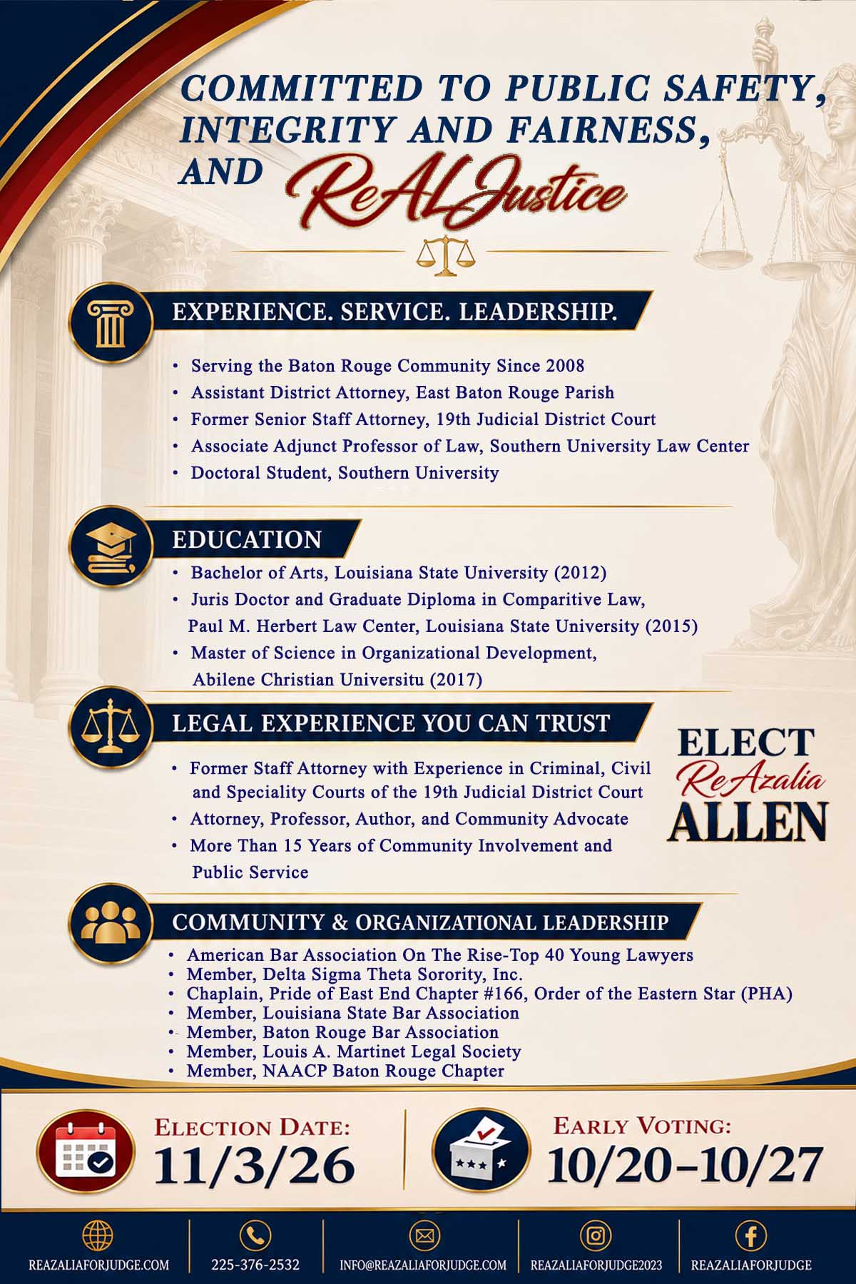 ReAzalia Allen campaign push card — back